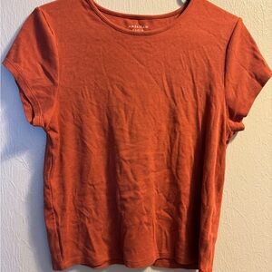 American Eagle Outfitters Women's Orange Short Sleeve Tee